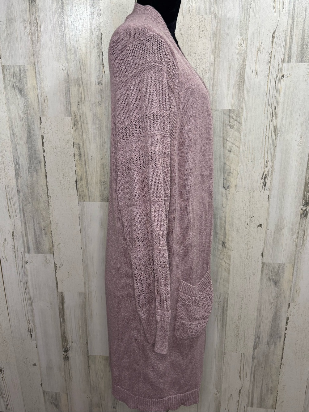 torrid Dusty Mauve Open-Front Long Duster Cardigan Sweater - Picture 8 of 12